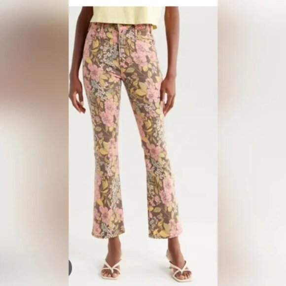 Mother NWT The Hustler Ankle Floral Print Hustler Cats and Dogs Jeans size 27 - Picture 1 of 11